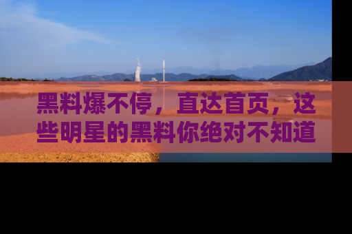 黑料爆不停，直达首页，这些明星的黑料你绝对不知道！