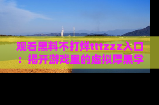 观看黑料不打烊tttzzz入口：揭开游戏里的虚拟厚黑学