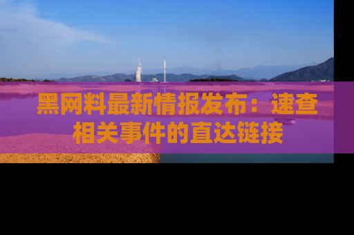 黑网料最新情报发布：速查相关事件的直达链接