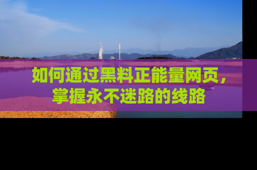 如何通过黑料正能量网页,掌握永不迷路的线路